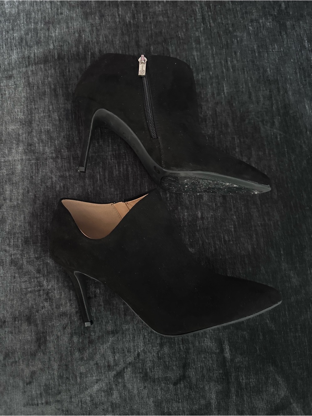 Jessica Simpson Black Suede Pointed Toe Heeled Booties Size 10 NWOT
